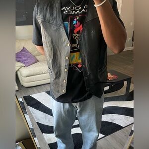 OVERSIZED GENUINE LEATHER VEST